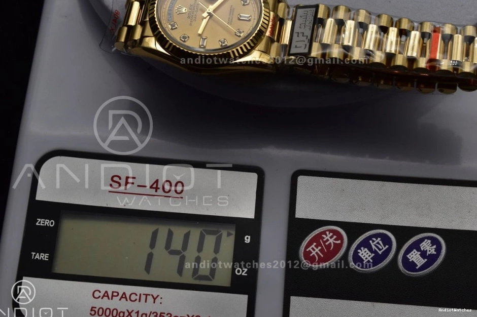 Edition Diamond vr3255 President (Gain with Square DayDate V5 36 Best Steel 695 Weight) on Bracelet QF Gold YG 904L ZipUp Dial 0327